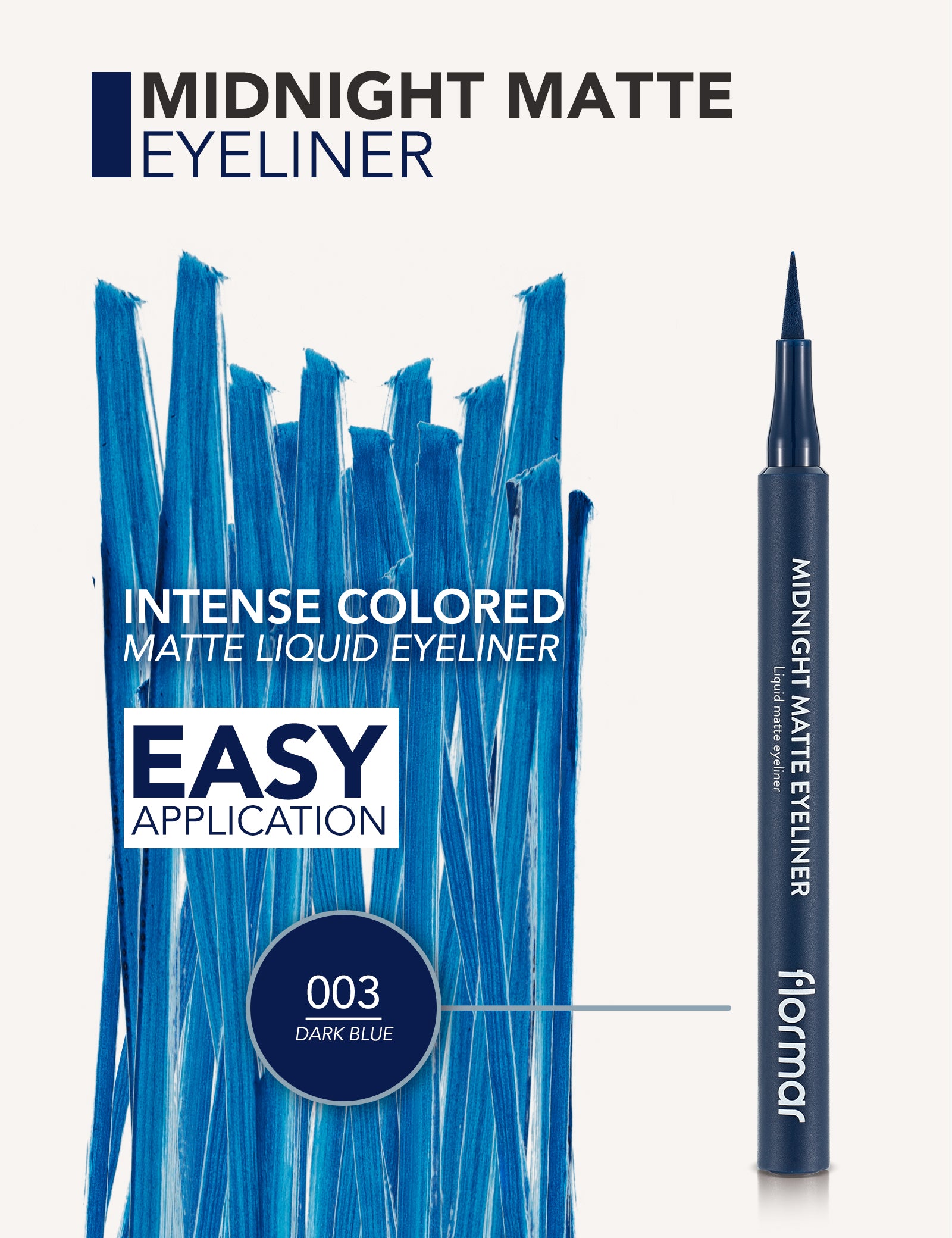 Pretty by Flormar Midnight Matte Eyeliner eyeliner 01 Black opaco