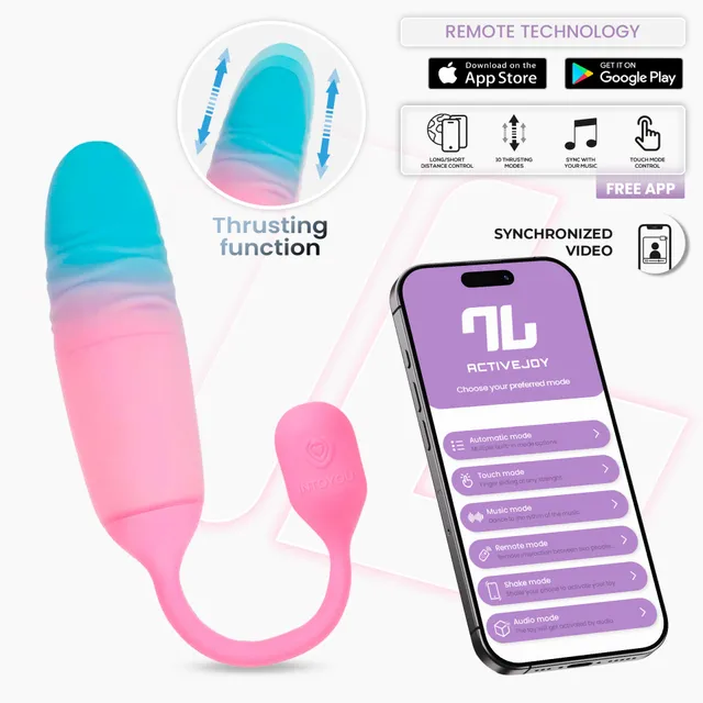 INTOYOU NexEgg Motion uovo vibrante rosa/turchese thrusting app
