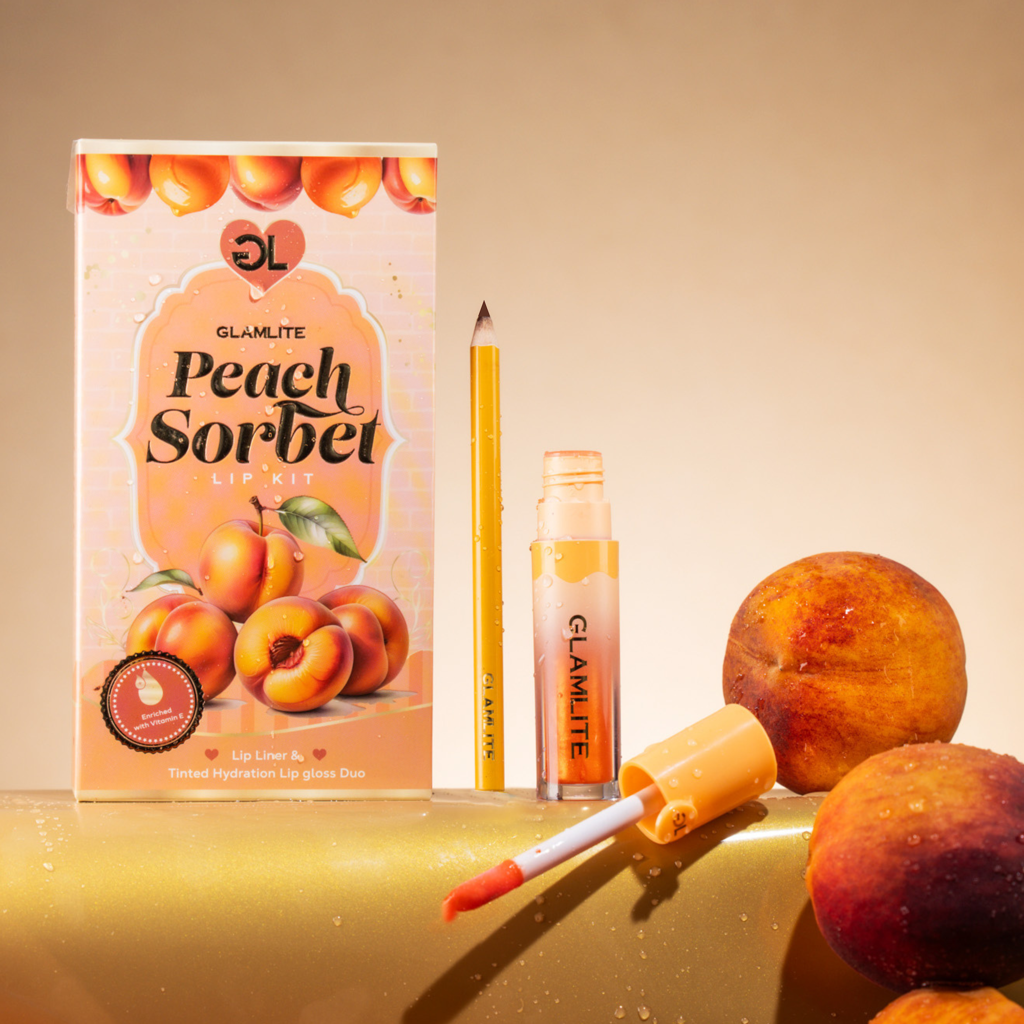 Glamlite Lip Kits Peach Sorbet kit labbra gloss vitamina E