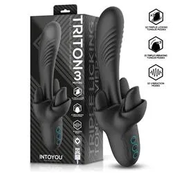 INTOYOU Triton Vibratore Clitoride a Tre Lingue