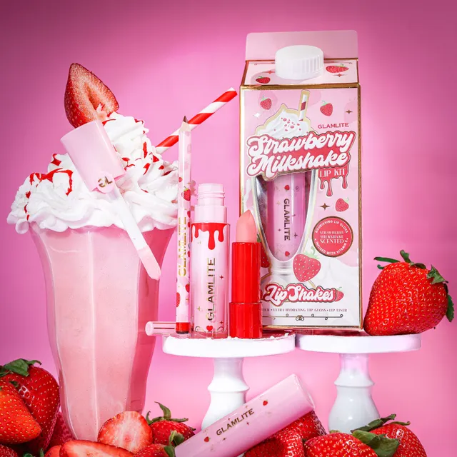 Glamlite Strawberry Milkshake kit labbra 3 pezzi fragola