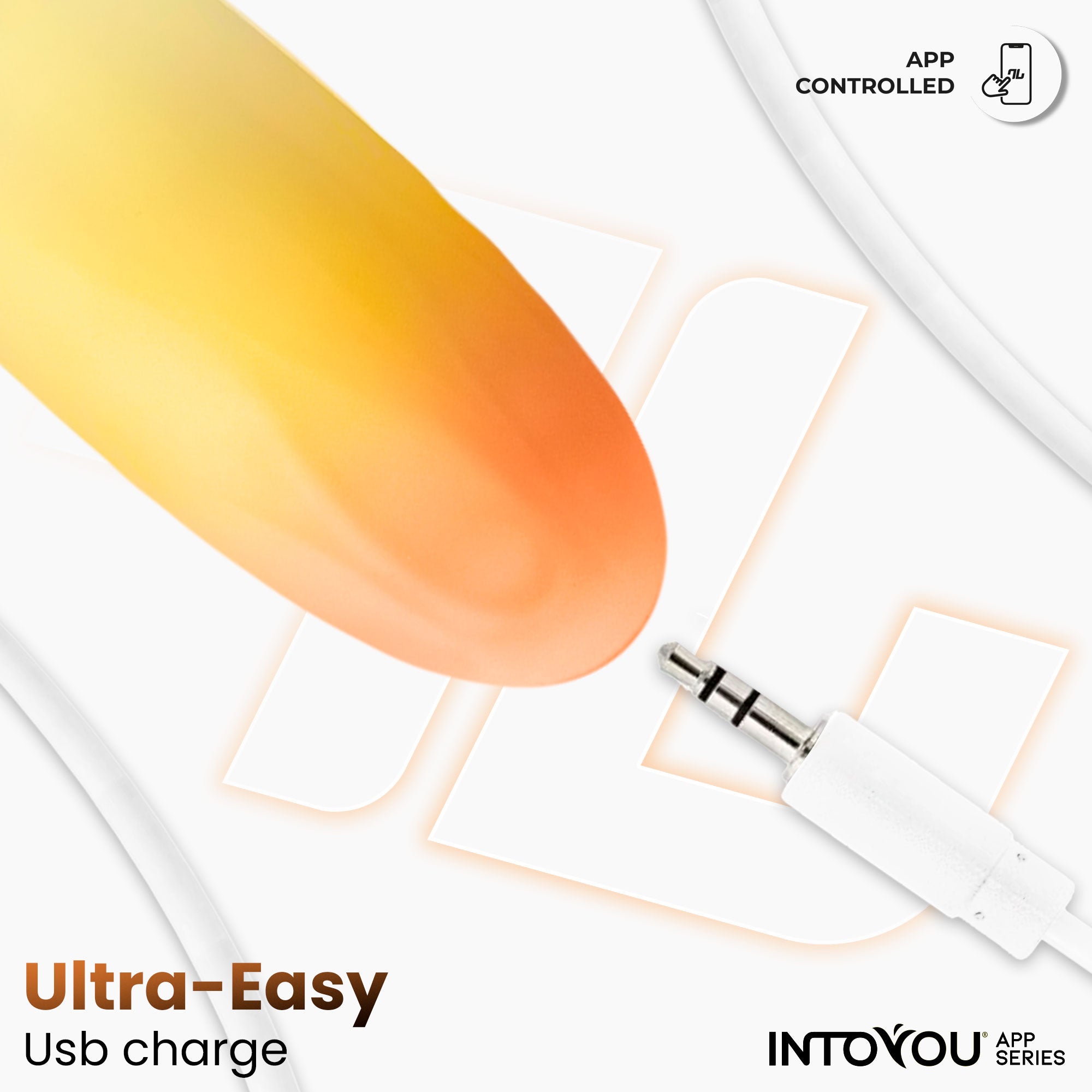 INTOYOU Uova Uovo vibrante app giallo arancione silicone