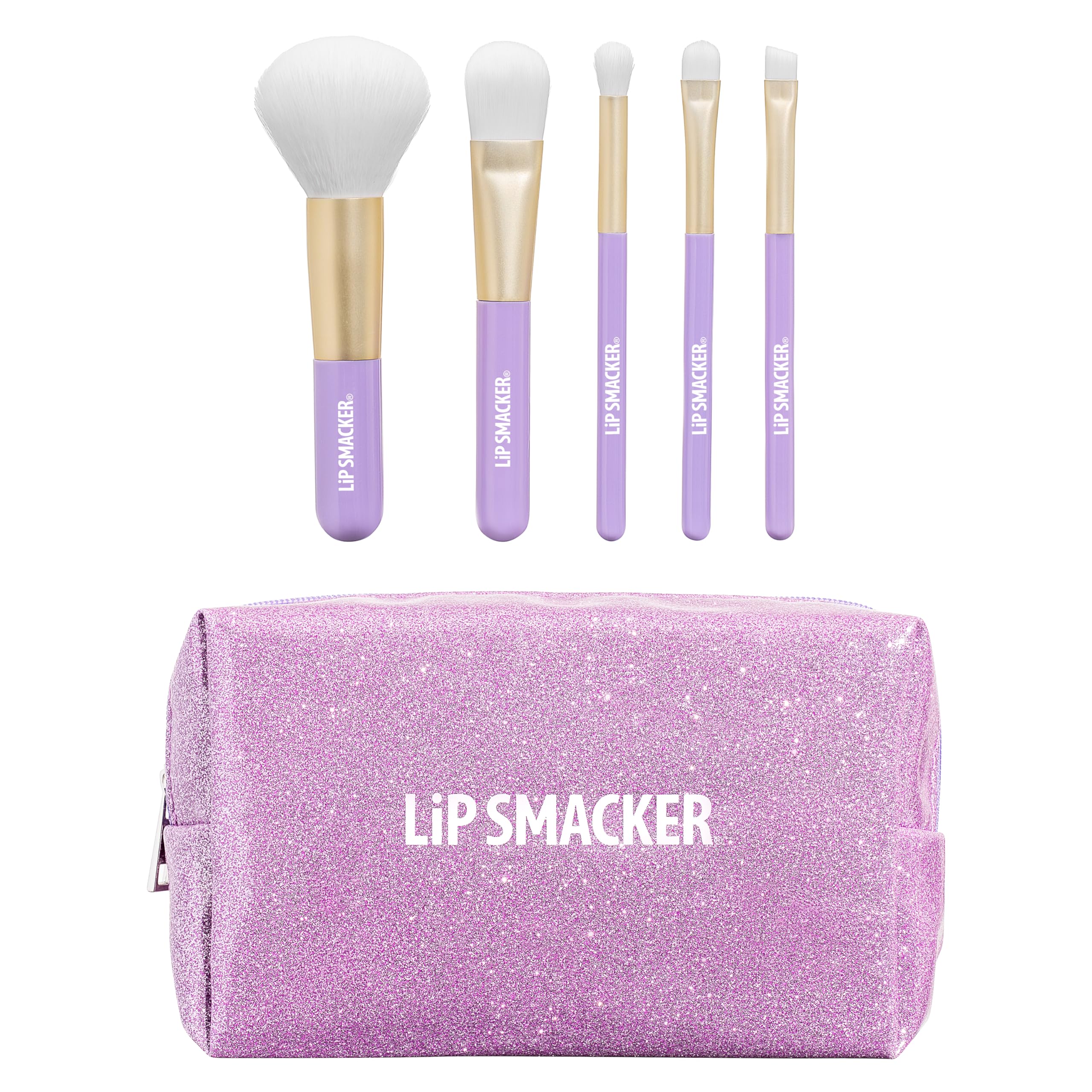 Lip Smacker Sparkle & Shine Set 6 Pennelli Trucco Bambina con Borsetta