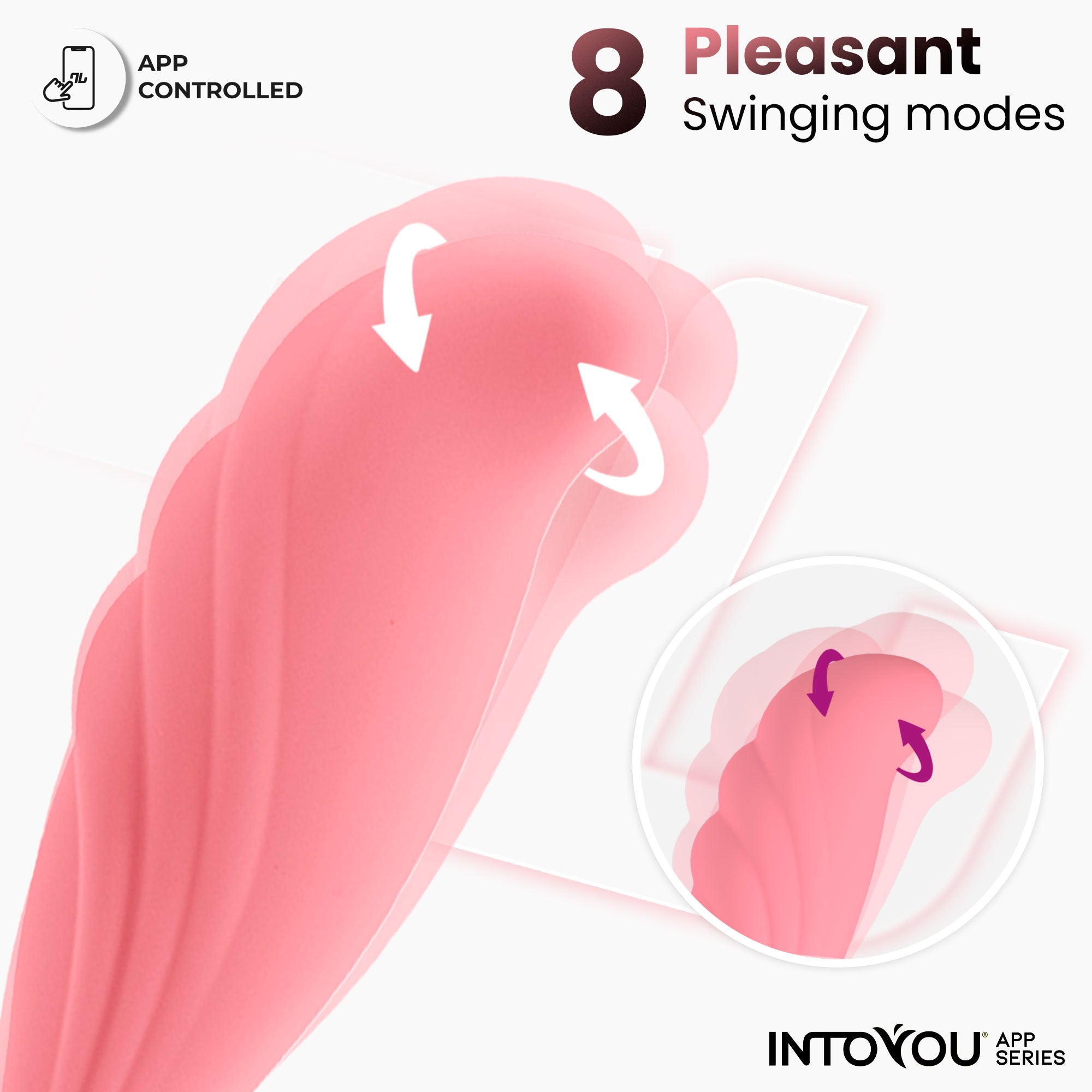 INTOYOU Uova Waving ovetto vibrante rosa app 8 modi