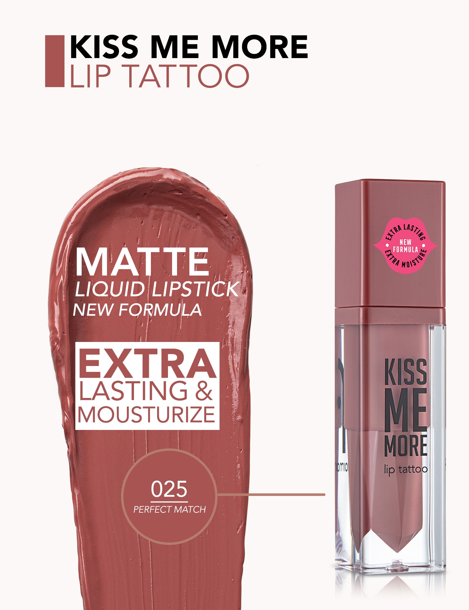 Pretty by Flormar Kiss Me More tinta labbra 007 Rosa opaca