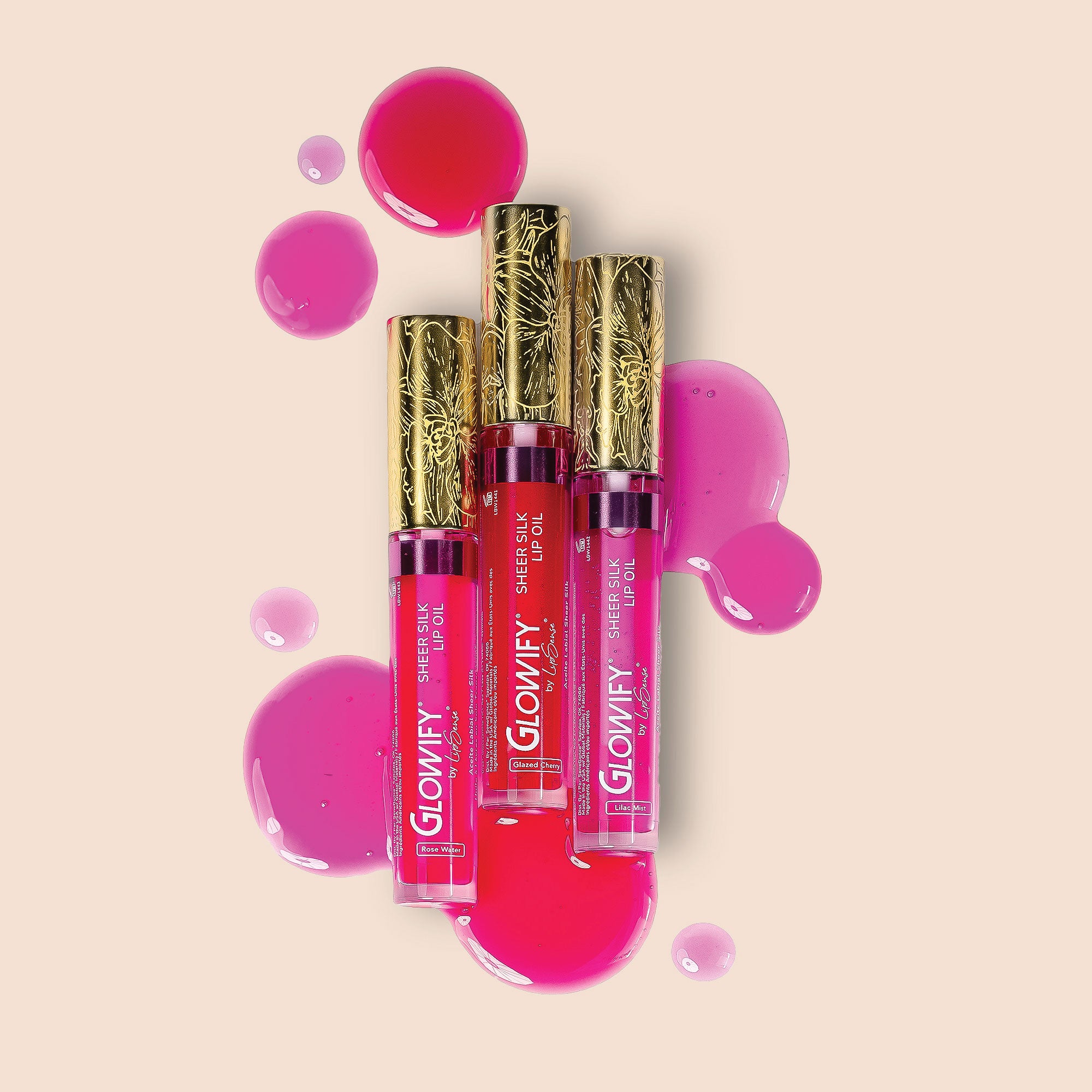 LipSense Glowify Sheer Silk Lip Oil olio labbra trio lilla menta