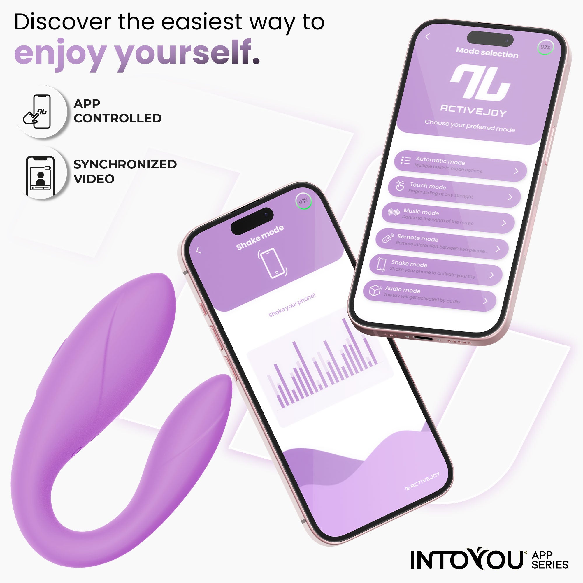 INTOYOU Per Coppie Vibratore a U Lavanda APP