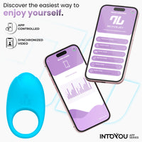 INTOYOU Anelli per il pene Ringo Anello Vibrante Blu App