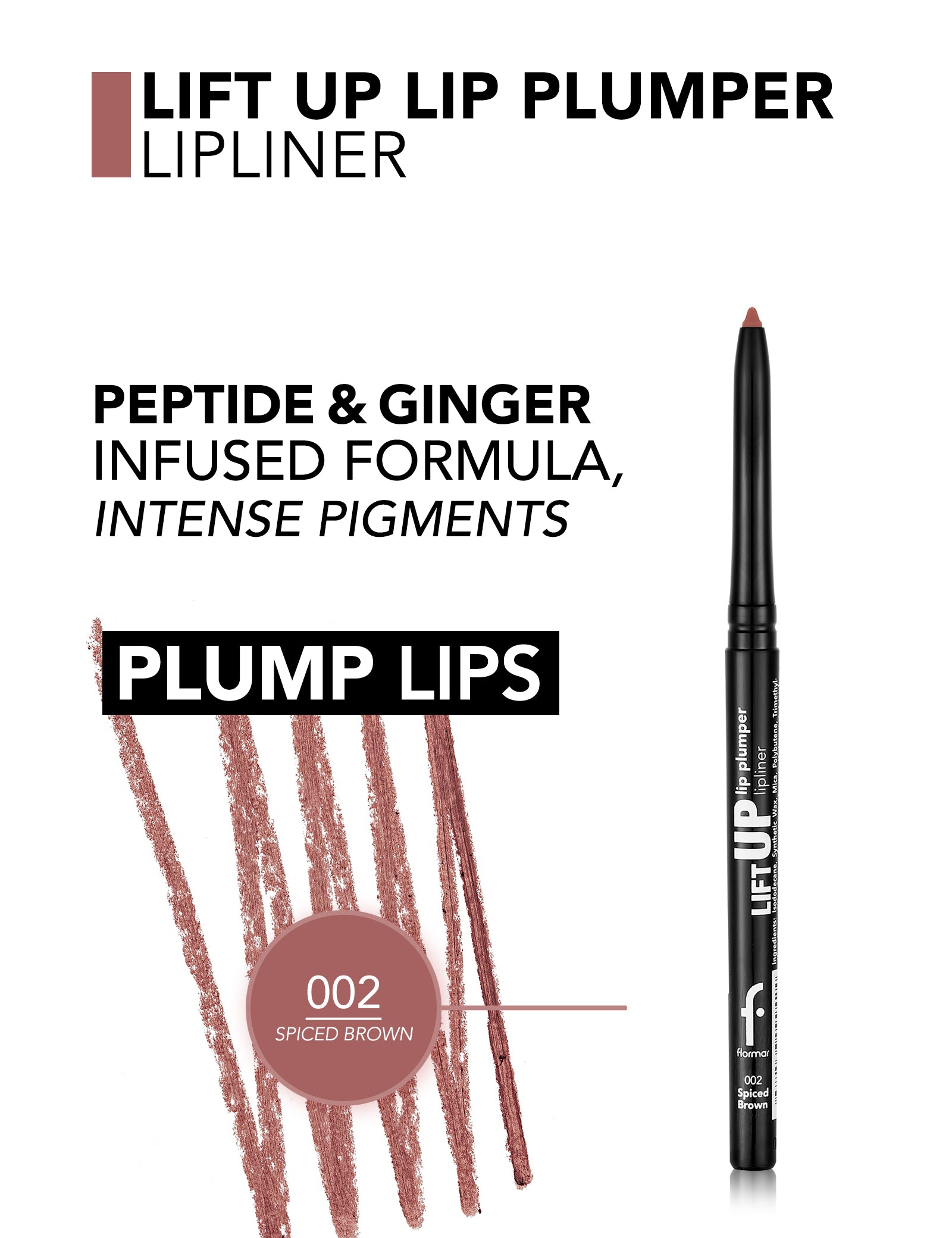 Pretty by Flormar Lift Up matita labbra 001 Ice Mocha opaca