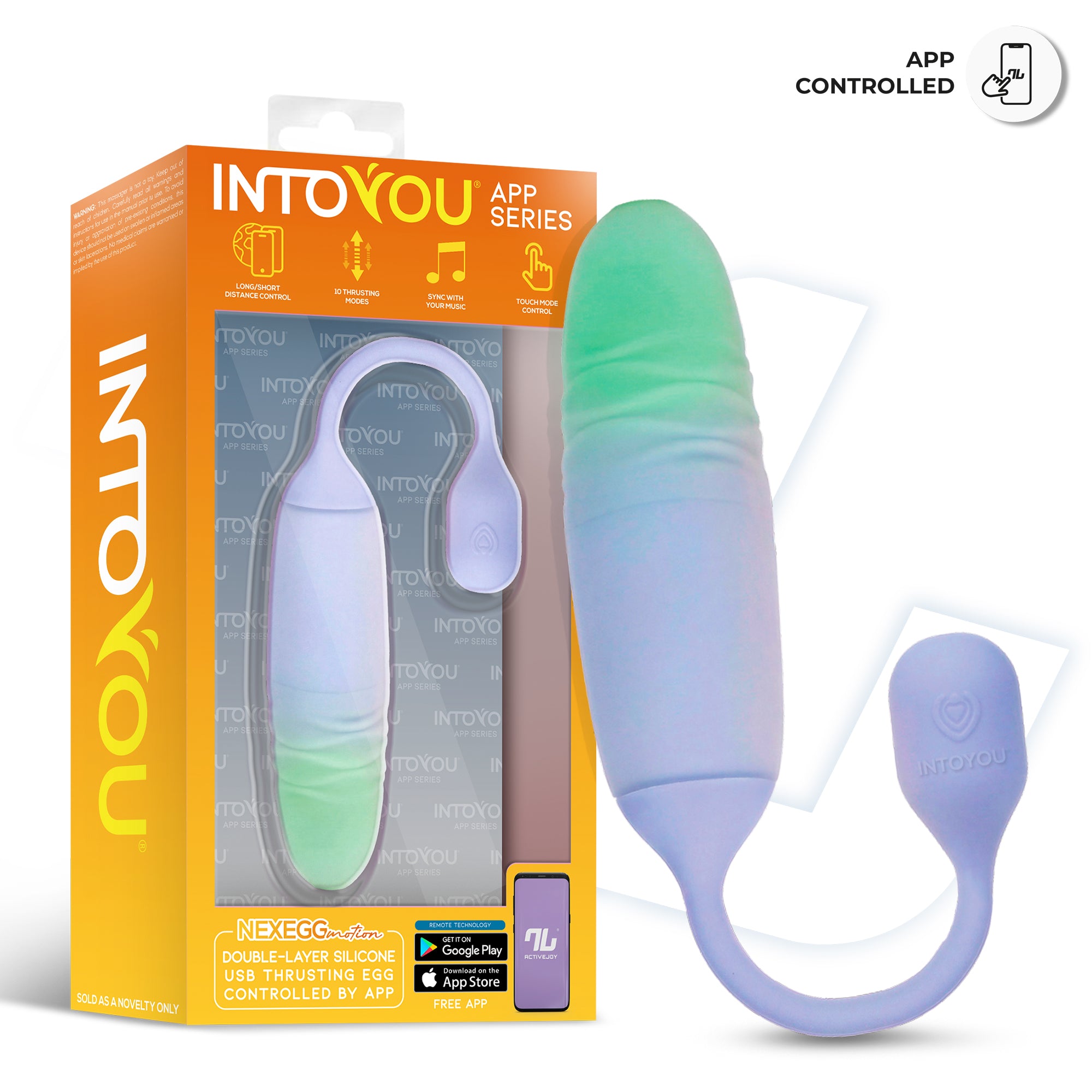 INTOYOU NexEgg Motion uovo vibrante app lilla pistacchio thrusting