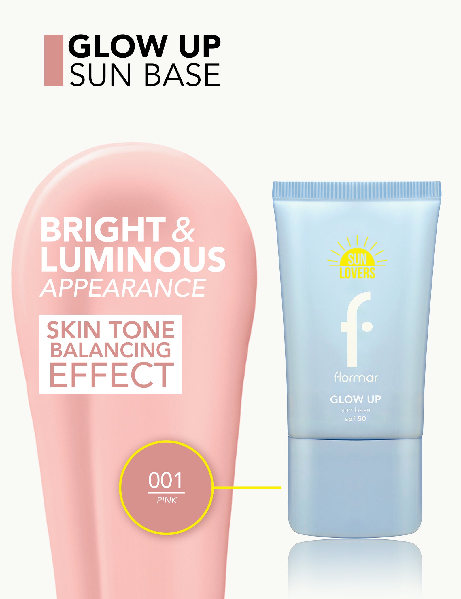 Pretty by Flormar Glow Up Sun Base primer viso SPF50 glow