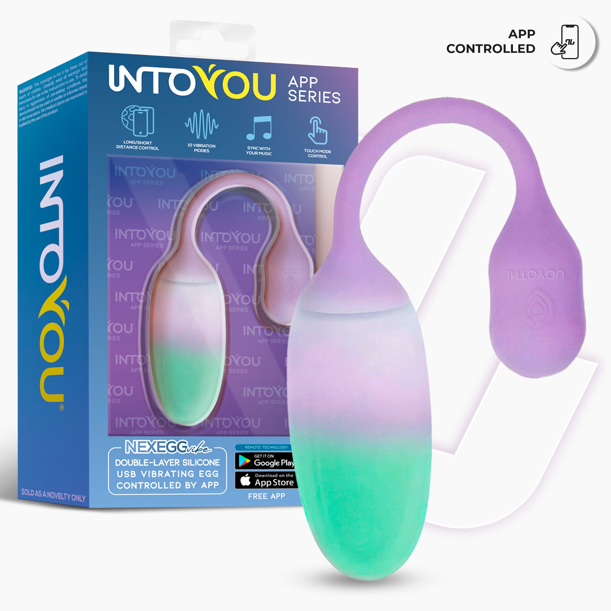 INTOYOU NexEgg uovo vibrante app lilla pistacchio 10 modi