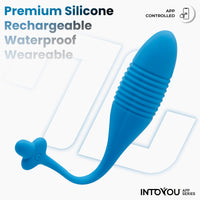 INTOYOU Uovo vibrante thrusting blu con app
