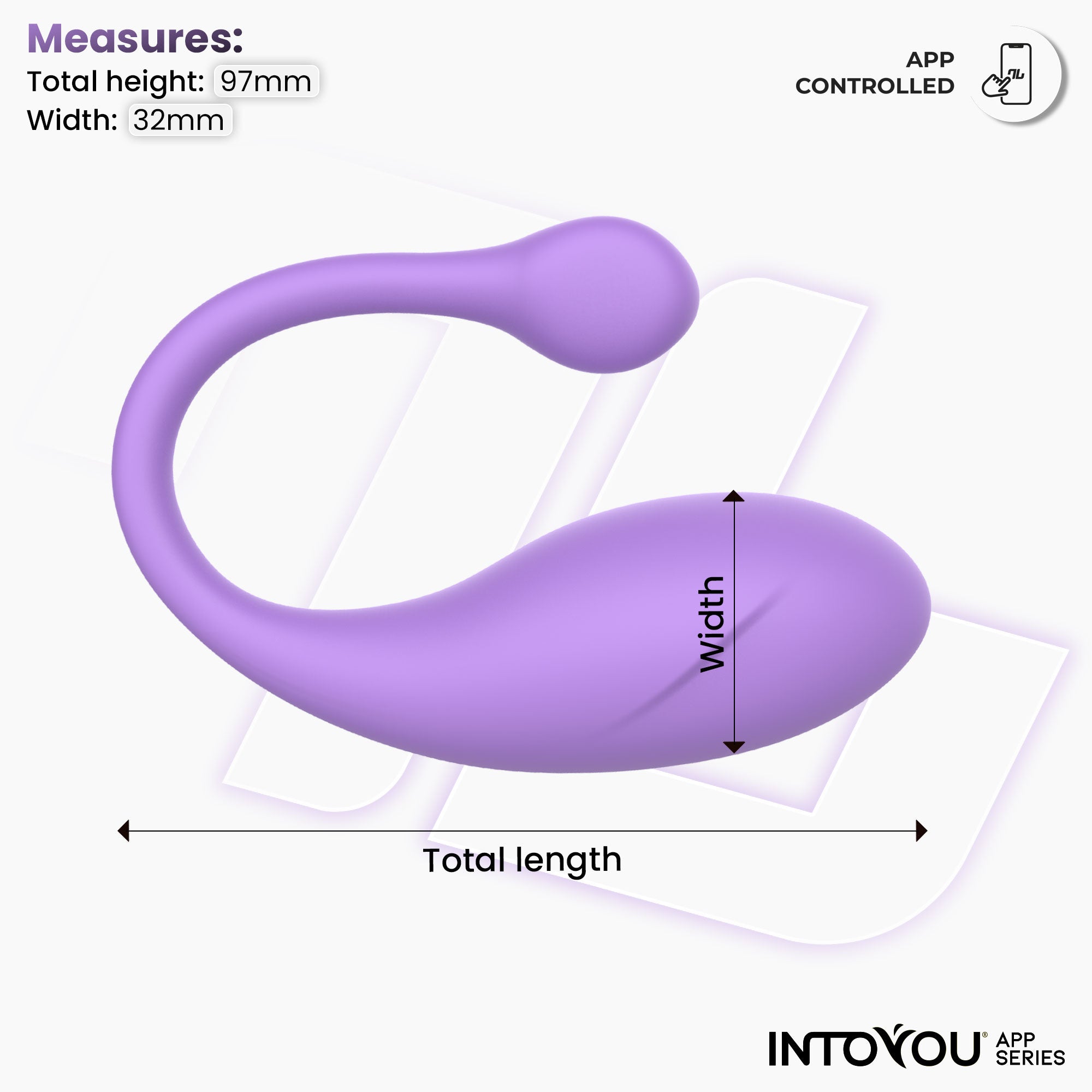 INTOYOU Bulby ovetto vibrante Lavanda 10 vibrazioni app