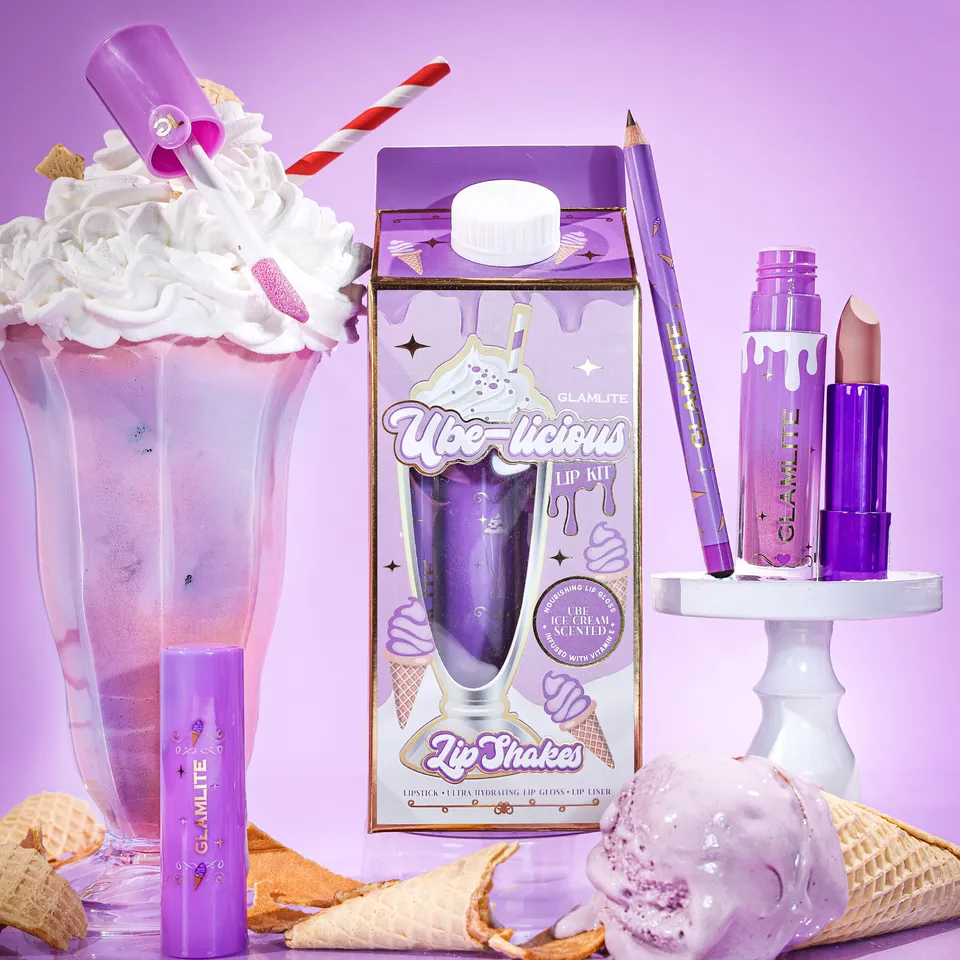 Glamlite Lip Kits Ube-liscious Kit Labbra 3 Pezzi Viola Shimmer