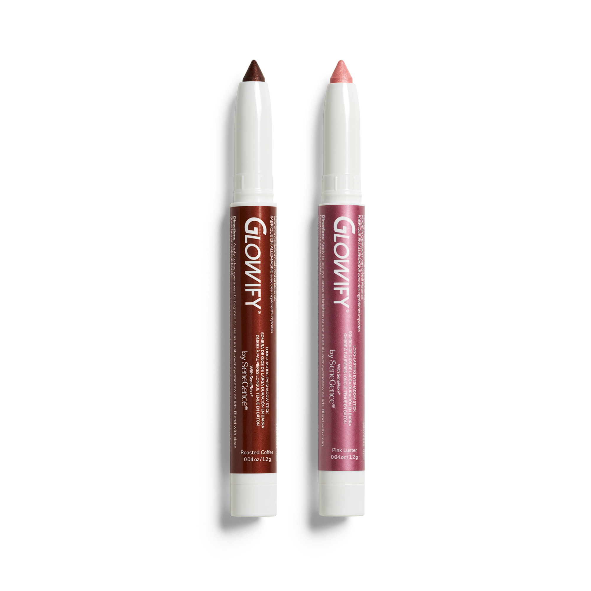 LipSense Glowify Pink Mocha ombretto stick duo 2 pezzi shimmer