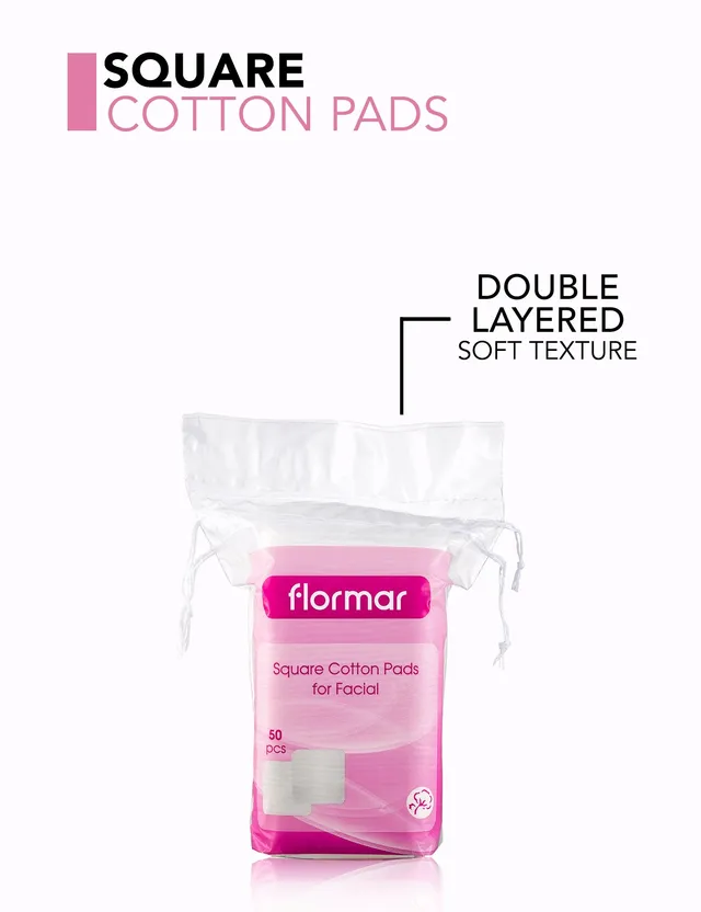 Pretty by Flormar Square Cotton Pads dischetti struccanti quadrati viso