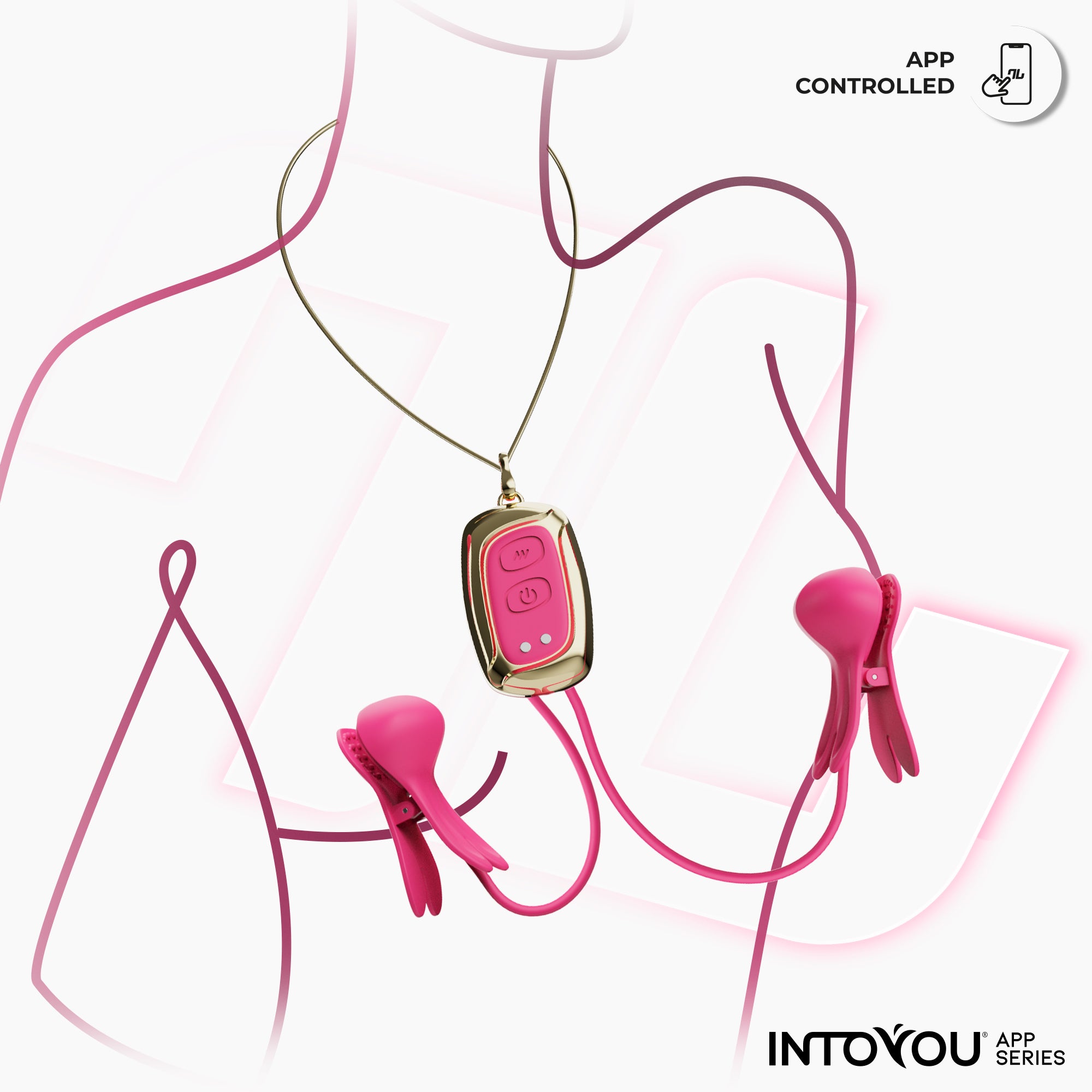 INTOYOU BDSM Tickly pinze capezzoli vibranti con app 10 funzioni