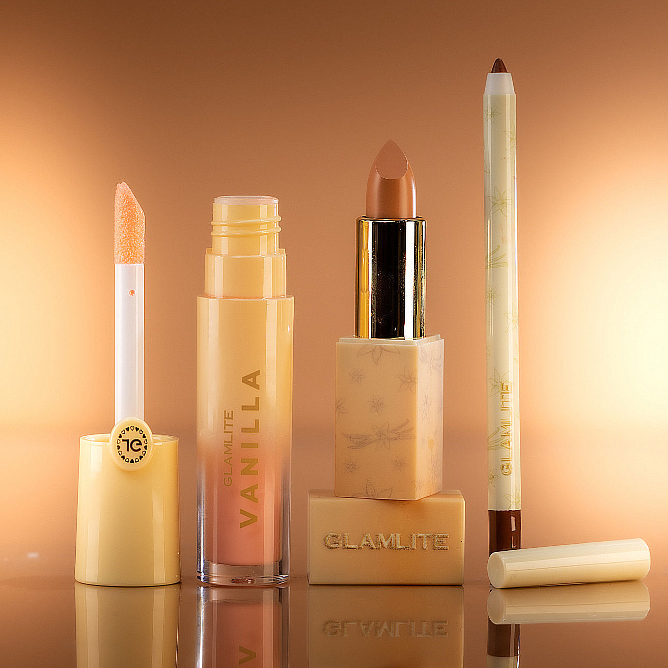 Glamlite Lip Kits Vanilla Latte kit labbra vitamina E shine