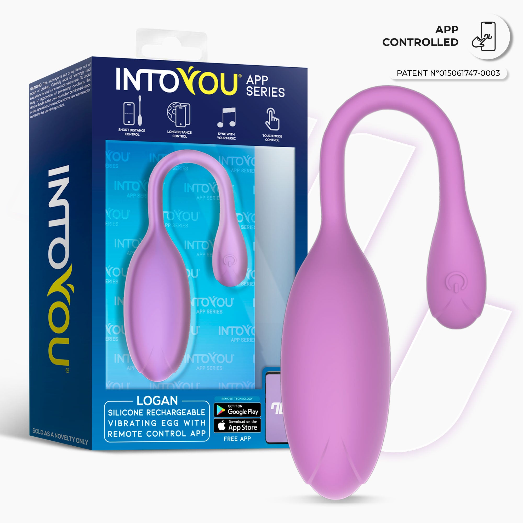 INTOYOU Logan Uovo Vibrante Viola con App Bluetooth