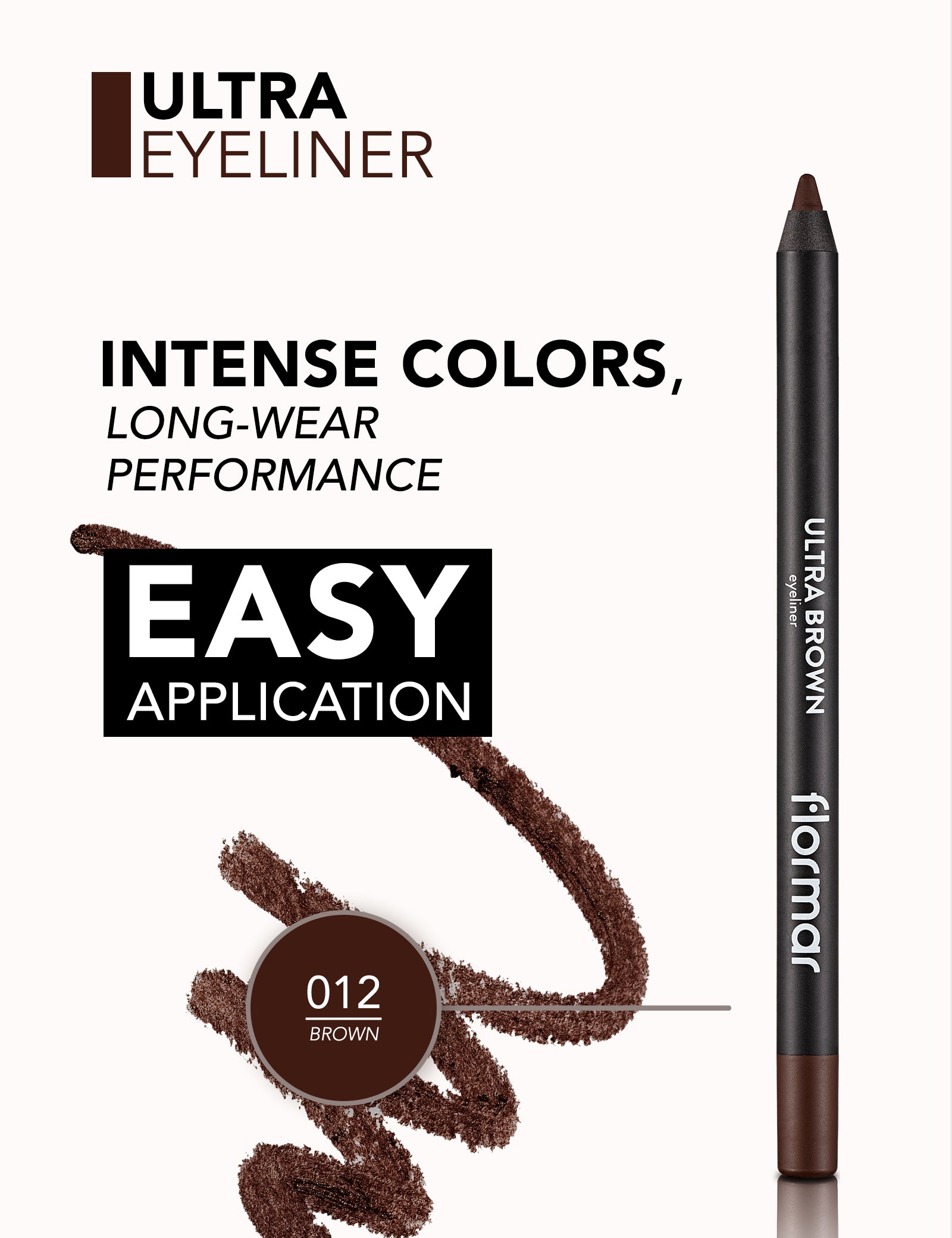 Pretty by Flormar Ultra Eyeliner Matita Occhi 001 Black Lunga Tenuta