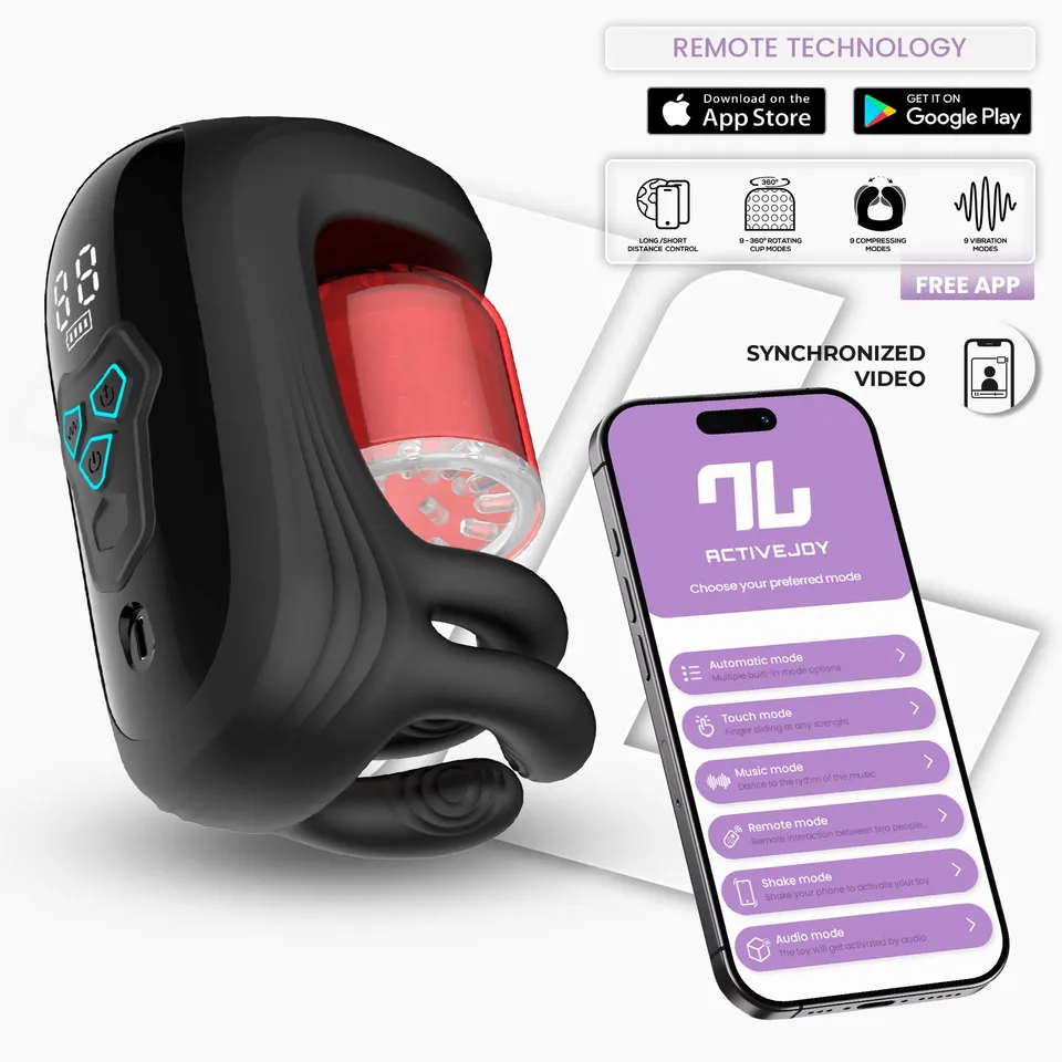 INTOYOU Torky masturbatore rotazione vibrazione compressione app