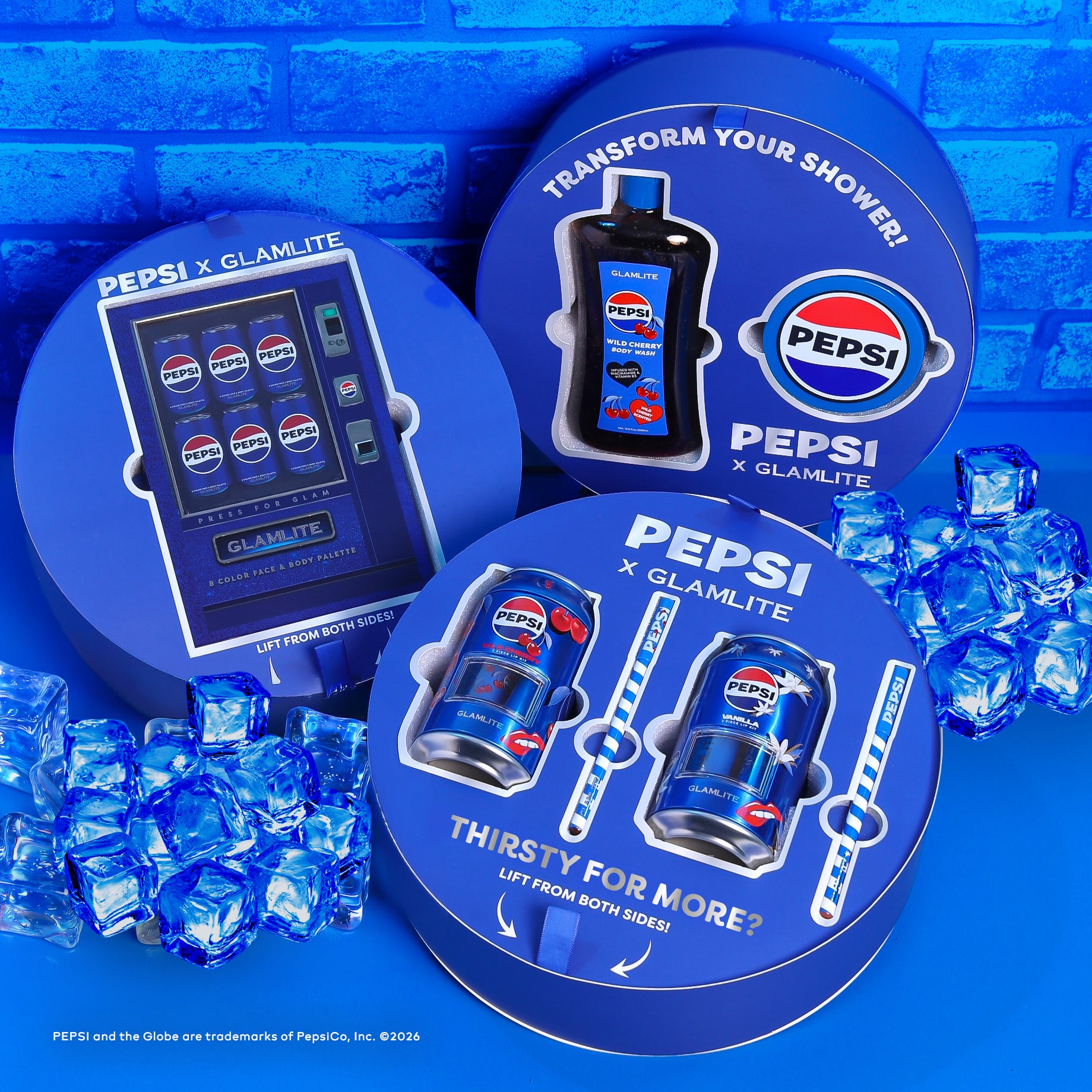 Glamlite Pepsi PR Box collezione trucco set labbra palette