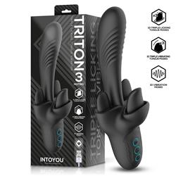 INTOYOU Triton Vibratore Clitoride a Tre Lingue