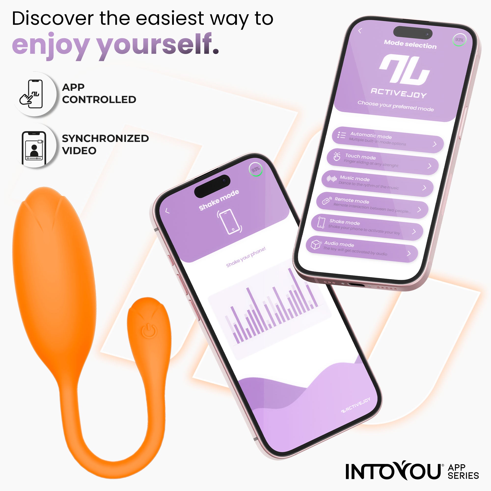 INTOYOU Logan Uovo Vibrante Arancione Bluetooth App