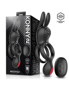 Konny Doppio Anello Vibrante Bunny Telecomando Silicone