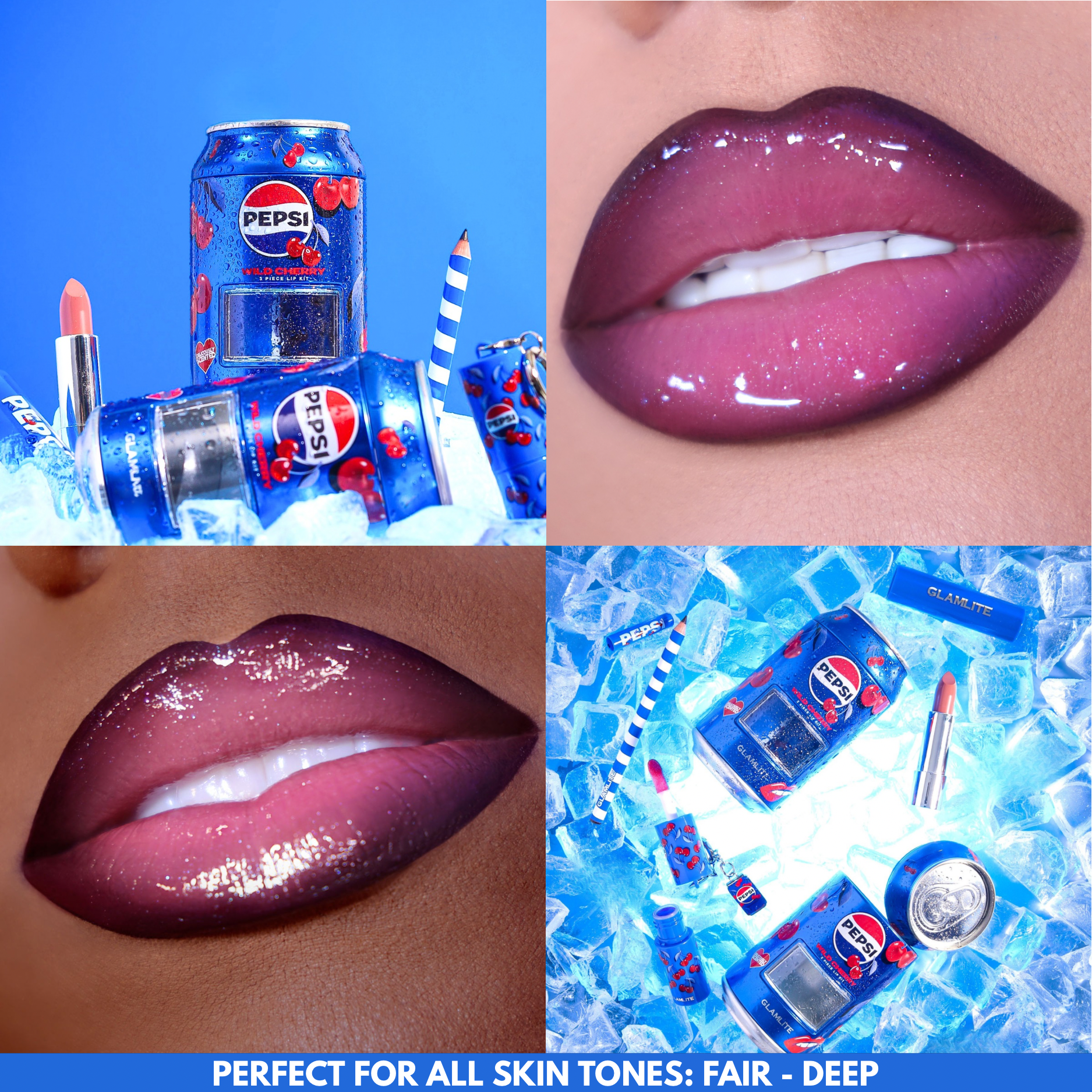 Glamlite Pepsi PR Box collezione trucco set labbra palette