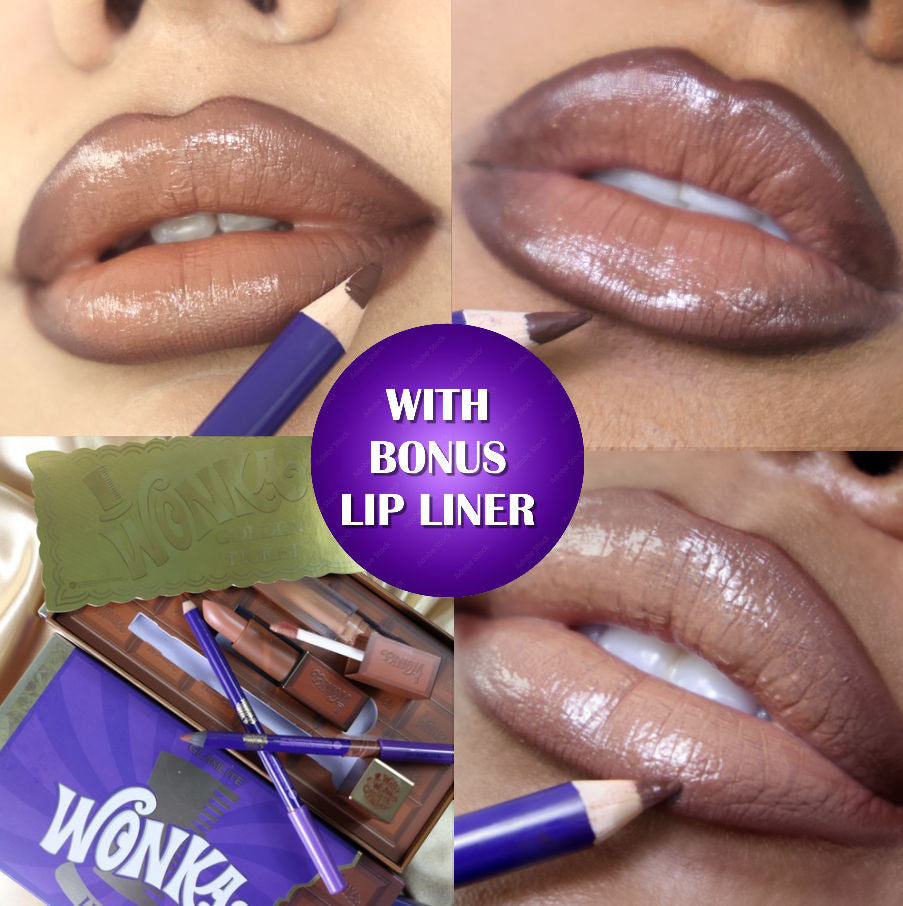 Glamlite Lip Kits Wonka Kit labbra 3 pezzi nude cioccolato