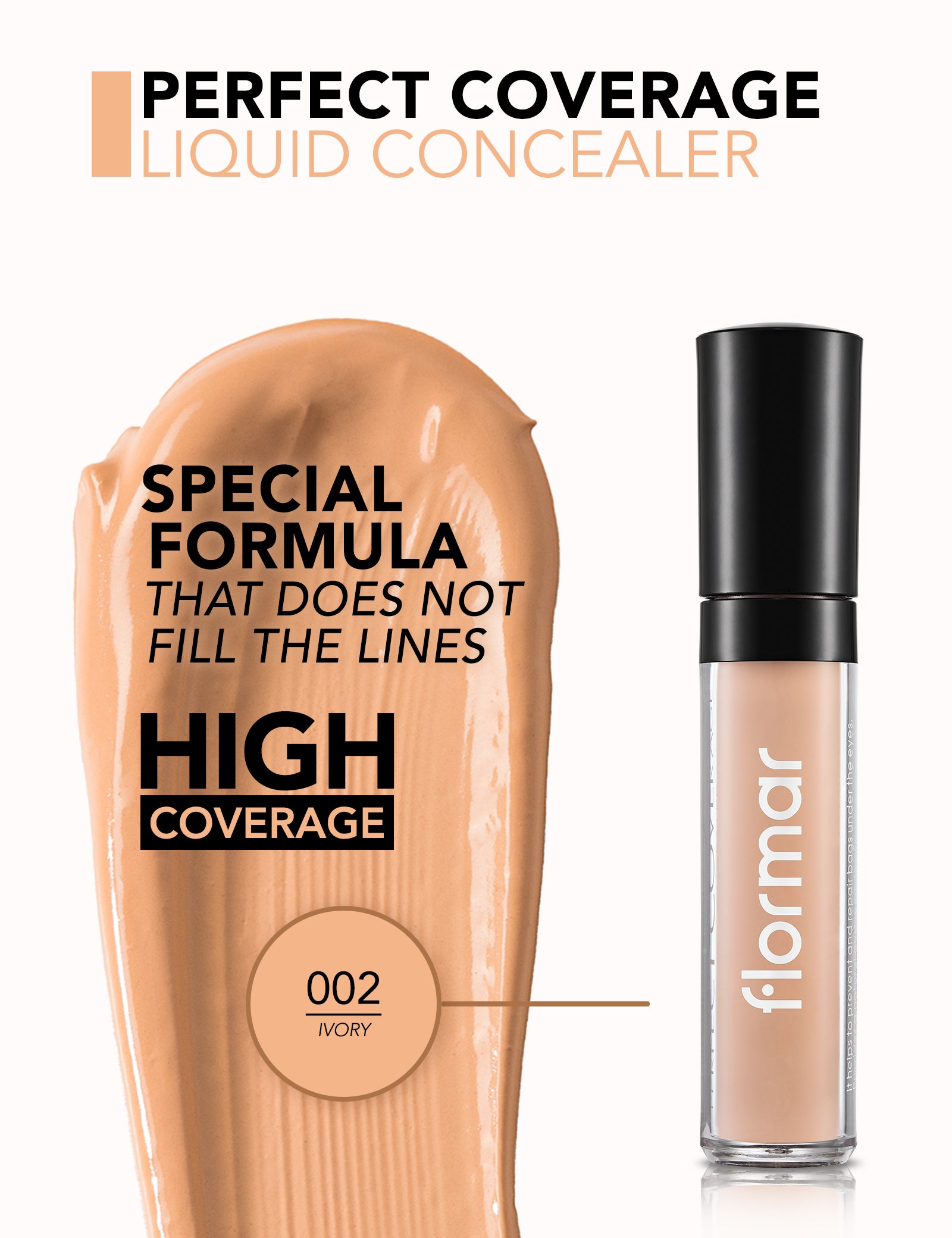 Pretty by Flormar Perfect Coverage correttore liquido 02 Ivory coprente