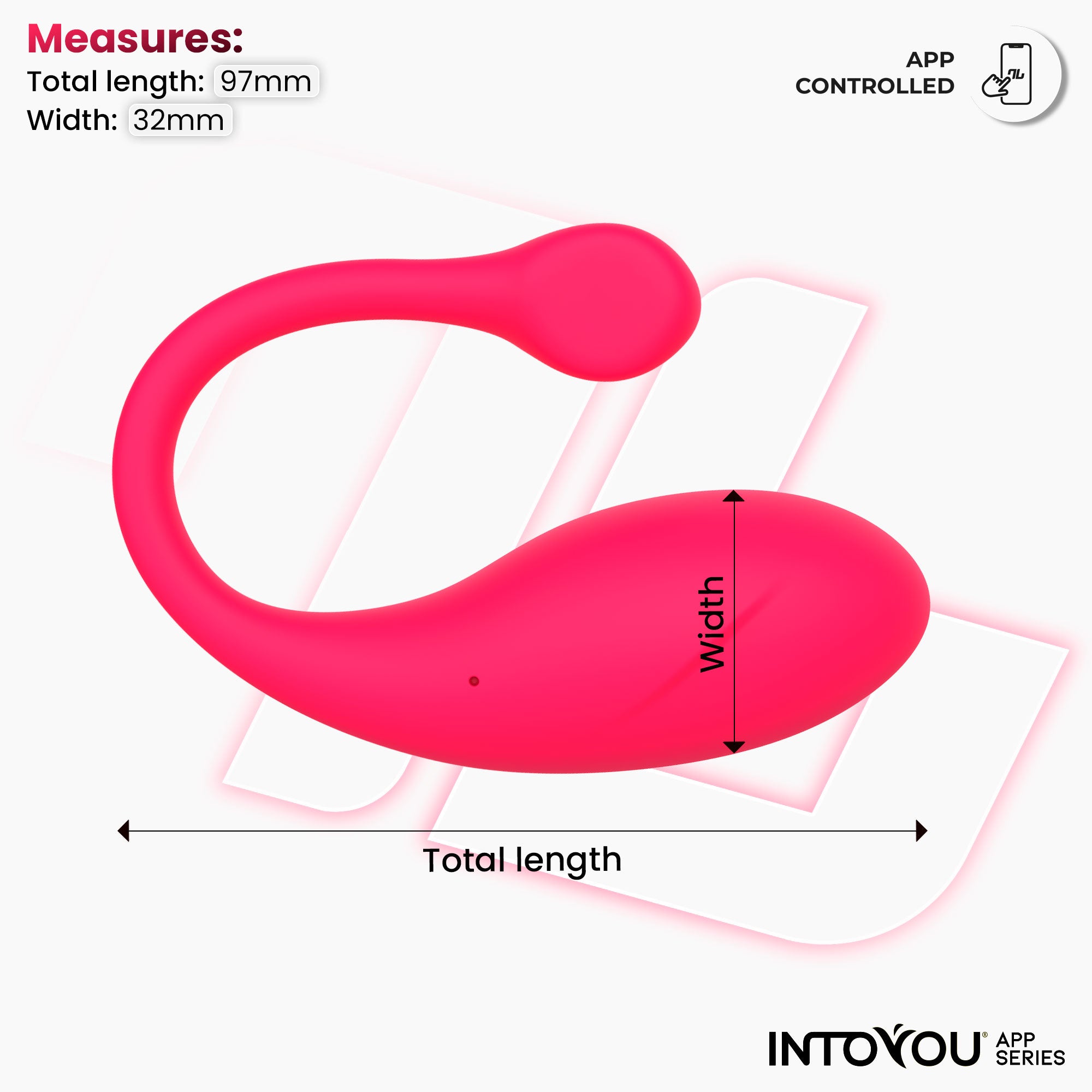 INTOYOU Bulby uovo vibrante rosa intenso con app